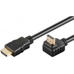 Câble HDMI High Speed ​​avec Ethernet 2m coudé noir
