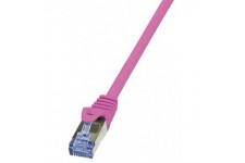 LogiLink PrimeLine Cable reseau Cat6A S/FTP AWG26 PIMF LSZH 0,25 m Rose