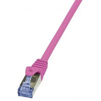 LogiLink PrimeLine Cable reseau Cat6A S/FTP AWG26 PIMF LSZH 0,50 m Rose