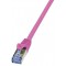 LogiLink PrimeLine Cable reseau Cat6A S/FTP AWG26 PIMF LSZH 2 m Rose