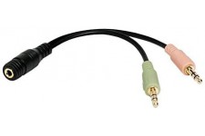 LogiLink CA0020 Adaptateur acoustique stereo Femelle/Male 0,15 m Jack 3,5 mm Multicolore