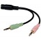 LogiLink CA0020 Adaptateur acoustique stereo Femelle/Male 0,15 m Jack 3,5 mm Multicolore