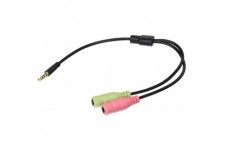 LogiLink CA0021 Adaptateur acoustique stereo Male/Femelle 0,15 m Jack 3,5 mm Multicolore