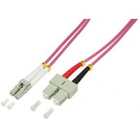 LogiLink LC/SC, 2 m - cables de Fibre Optique (2 m, LC, SC, Male/Male, OM4, Rose, Multi-Mode)