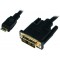 chm001 Mini HDMI vers DVI-D cable 1 m Noir - Noir