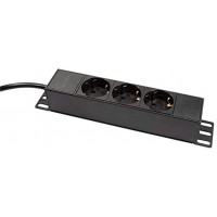 LogiLink PDU3B01 unite de Distribution d'energie 3 Sortie(s) CA 1U Noir