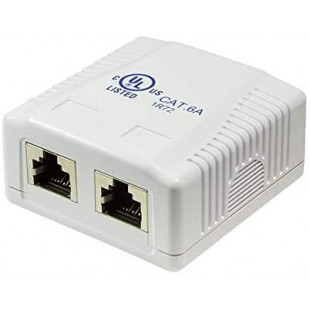 LogiLink NP0074 Boite de jonction Cat.6A avec boitier en saillie 2 x RJ45 STP