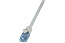 LogiLink CP3022U cable de reseau 0,5 m Cat6a U/UTP (UTP) Gris - Cables de reseau (0,5 m, Cat6a, U/UTP (UTP), RJ-45, RJ-45, Gris)