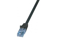 LogiLink CP3023U cable de reseau 0,5 m Cat6a U/UTP (UTP) Noir - Cables de reseau (0,5 m, Cat6a, U/UTP (UTP), RJ-45, RJ-45, Noir)