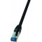 CQ6135S RJ45 Cat 6a S/FTP 40.00 m Noir Blindage par Tresse, sans halogene, Gaine Pur, resistant aux acides, re