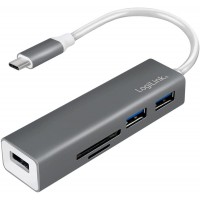 UA0305 USB-C 3.0 HUB, 3 Ports, avec Lecteur de Carte Anthracite