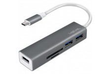 UA0305 USB-C 3.0 HUB, 3 Ports, avec Lecteur de Carte Anthracite