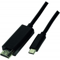 LogiLink UA0329 Cable de connexion USB-C vers HDMI haute vitesse compatible Thunderbolt 3 Noir 1,8 m