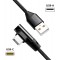 Cable USB 2.0 type A vers USB (type C) coude a  90° Noir 0,3 m