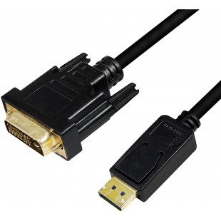LogiLink CV0131 Cable de raccordement DisplayPort (v1.2) vers DVI-D (24+1) pour resolution Full HD de 1080p/60Hz, 2 m