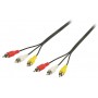 Câble vidéo composite 3RCA M - 3RCA M 3x RCA Mâles - 3x RCA Mâles 5.00 m Noir