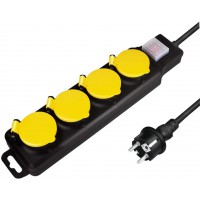 LogiLink Bloc multiprise pour l'exterieur Quadruple Noir