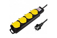 LogiLink Bloc multiprise pour l'exterieur Quadruple Noir