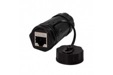 LogiLink 060676 Double prise IP68 RJ45 Cat.6A femelle avec passe-cable Noir