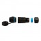 LogiLink 060676 Double prise IP68 RJ45 Cat.6A femelle avec passe-cable Noir