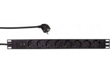 LogiLink PDU8C02 unite de Distribution d'energie 8 Sortie(s) CA 1U Noir