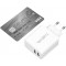 PA0210 Adaptateur Prise USB 2 x USB A 12 W pour Smartphones/tablettes/lecteurs MP3/MP4, eBooks/Navi/etc. avec Protection Contre 
