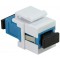 LogiLink 058123 Joint fibre SC Simplex pour installation Keystone Bleu et Blanc Blanc/Bleu