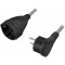 LogiLink LPS104 Rallonge de cable d'alimentation CEE 7/7 vers CEE 7/3 avec poignee Pliable Pratique et cable Textile 3 m
