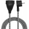 LogiLink LPS104 Rallonge de cable d'alimentation CEE 7/7 vers CEE 7/3 avec poignee Pliable Pratique et cable Textile 3 m