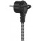 LogiLink LPS104 Rallonge de cable d'alimentation CEE 7/7 vers CEE 7/3 avec poignee Pliable Pratique et cable Textile 3 m