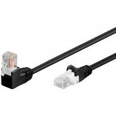 CABLE RJ45 RESEAU ANGLE 1 x 90 degres U/UTP NOIR 1.00M