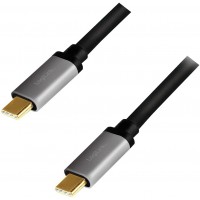 LogiLink CUA0107 Cable de connexion USB 3.2 Gen 2, 4 K/60 Hz, PD (PowerDelivery), aluminium, noir/gris, 1 m