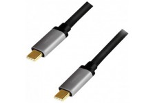 LogiLink CUA0107 Cable de connexion USB 3.2 Gen 2, 4 K/60 Hz, PD (PowerDelivery), aluminium, noir/gris, 1 m
