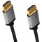 LogiLink Cable de raccordement HDMI 4 K/60 Hz, en aluminium, noir/gris, 1 m