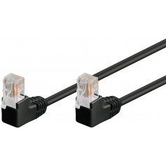 CABLE RJ45 RESEAU ANGLE 2 x 90 degres U/UTP NOIR 1.00M