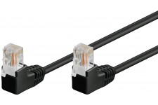 CABLE RJ45 RESEAU ANGLE 2 x 90 degres U/UTP NOIR 5.00M