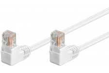 CABLE RJ45 RESEAU ANGLE 2 x 90 degres U/UTP BLANC 1.00M