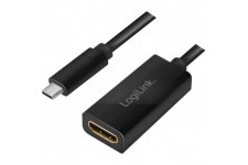 LogiLink UA0380 Adaptateur USB 3.2 (Gen 2), C/M vers HDMI A/F, 4K/60 Hz, Noir, 0,15 m