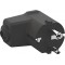 960.102 Fiche coudee en polypropylene avec contact de protection IP20 Noir 250 V