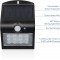 Applique murale solaire LED avec detecteur de mouvement a  120° | 1,5 W | 220 lm | 4000 K | Lampe solaire d'exterieur | IP65 noi