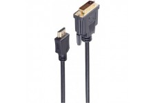 HDMI/DVI-D 1 m - video Cable Adapters (HDMI, DVI, Mal, Mal, Gold, Black)