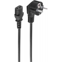 Type F/C13 2m cable electrique Noir Prise d'alimentation Type F Coupleur C13 - Cables electriques (2 m, Male/Femelle, Prise d'al
