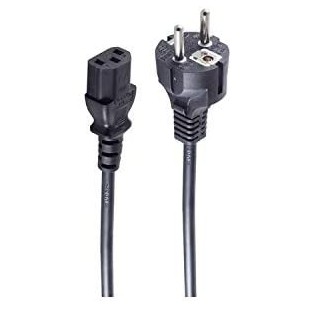 Type F/C13 1.8m 1.8m Prise d'alimentation Type F Coupleur C13 Noir cable electrique - Cables electriques (1,8 m, Male/Femelle, P