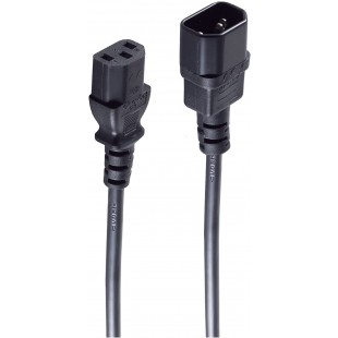 2.0m C13 - C14 cable electrique Noir 2 m Coupleur C14 Coupleur C13 - Cables electriques (2 m, Male Connector/Female Connector, C