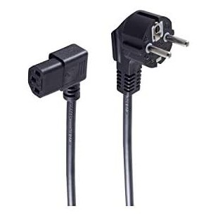 Type F/C13 1.8m 1.8m Prise d'alimentation Type F Coupleur C13 Noir cable electrique - Cables electriques (1,8 m, Male/Femelle, P