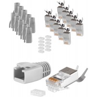 BS72067-10GR connecteur de fils RJ-45 Gris, Metallique - Connecteurs de fils (RJ-45, Gris, Metallique, Or, 10 piece(s))