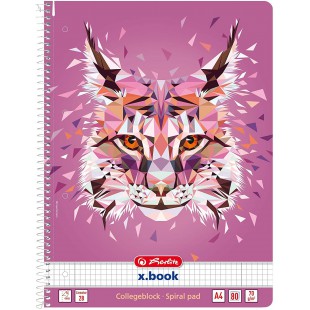 50027262 Cahier flex avec couverture amovible A4 2 x 40 feuilles Motif : Animaux sauvages Loup 1 piece Block A4 Lin. 