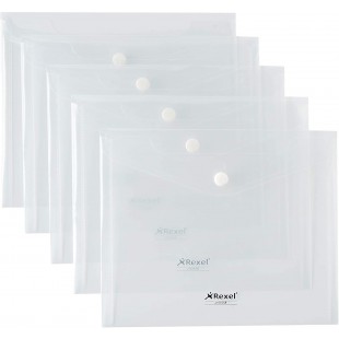 Rexel 2101658 Pack de 5 Chemises Pression Paysage A5 Transparent