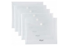 Rexel 2101658 Pack de 5 Chemises Pression Paysage A5 Transparent