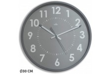 11245 Horloge silencieuse Abylis, Verre, Gris, 30cm